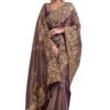 NONITA FASHION Purple Silk Saree with Embroidery Borders and Pallu Designs