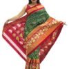 SWARN SUTRA Pure handloom Pochampalli Double Ikkat Silk Green Saree