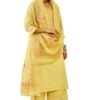 Soch Womens Light Yellow Silk Blend Floral Embroidered Palazzo Suit Set with Dupatta