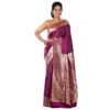 Aishani Collection Woven Pure Katan Silk Banarasi Wedding Saree with Blouse Piece (Majenta & Gold)