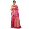 Aishani Collection Woven Pure Katan Silk Banarasi Wedding Saree with Blouse Piece (Darkpink & Gold)