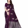 SAI FASHION Isai STORE Sarees for Women Faux Embroidered Saree & Blouse Piece, Purpal