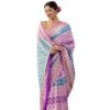 Fibreworld Georgette Banarasi Saree for Women – Lavender Silk Georgette, Traditional Woven Saree, Ethnic Indian Attire with Unstitched Blouse Piece Wear