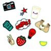 Segolike 10 Pieces DIY Embroidered Sew Iron on Patches Gesture Star Camera Strawberry Applique Decorations