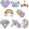 8 PCS Embroidery Patch, Fabric Stickers for Clothes, Iron on Patches for Clothes Pack of Floral Applique Patches for Embroidery Work, DIY Sew or Heat Seal
